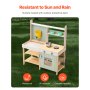 VEVOR Matschküche Kinderküche Spielküche Holzspielzeug mit Zubehör 890x990x380mm