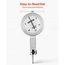 VEVOR Messuhr mit Magnetstativ & Aufbewahrungskoffer, 0,01 mm Genauigkeit, 0–0,76 mm Bereich, Mikrokugelgriff für Messungen in engen Bereichen, industrielle Bearbeitung & Inspektion