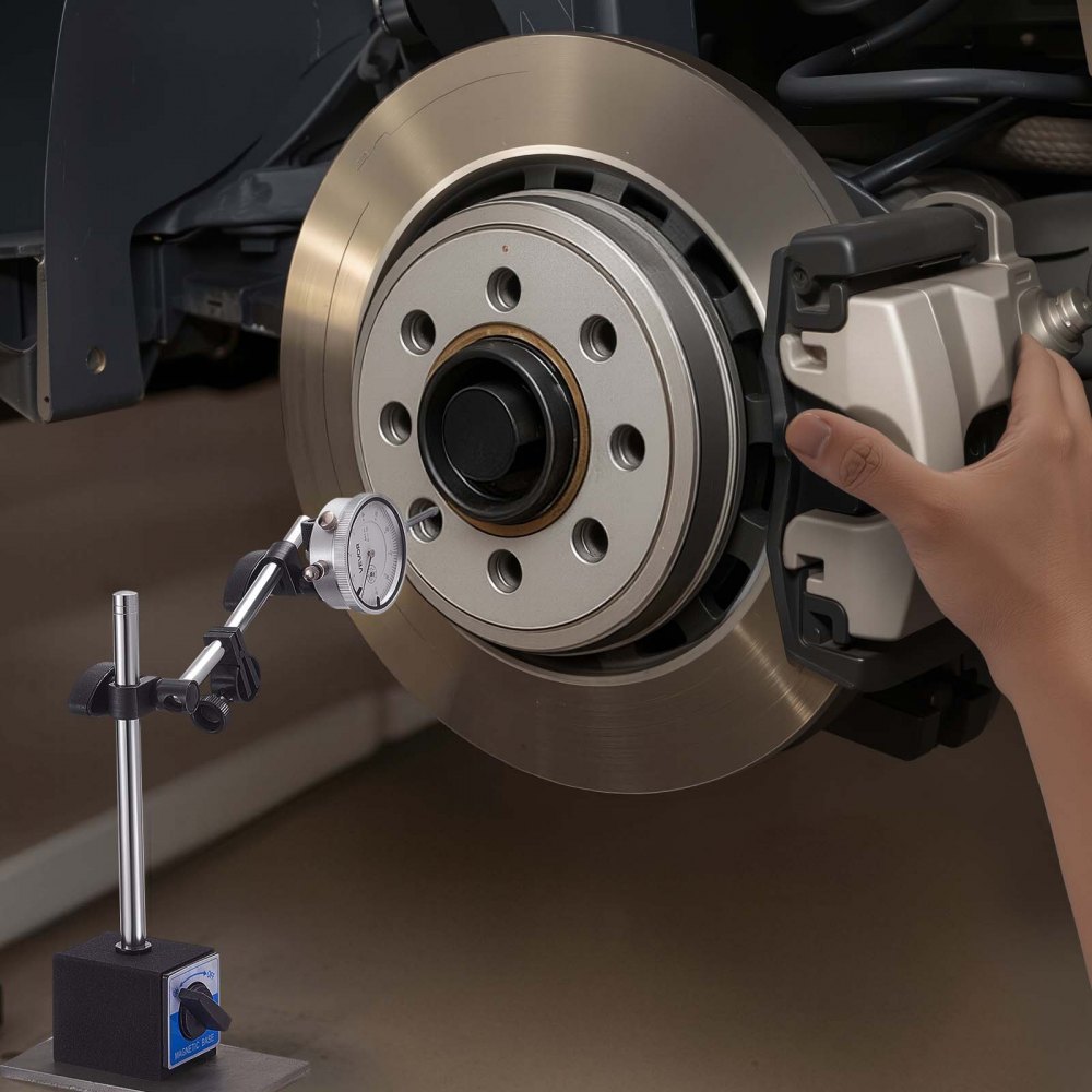 VEVOR Messuhr, Messstativ mit Doppelstangenständer & Aufbewahrungskoffer, 0,03 mm Genauigkeit, 0–25,4 mm Bereich, Messuhrhalter, nicht magnetische Zentrierstangen für die Maschineneinrichtung