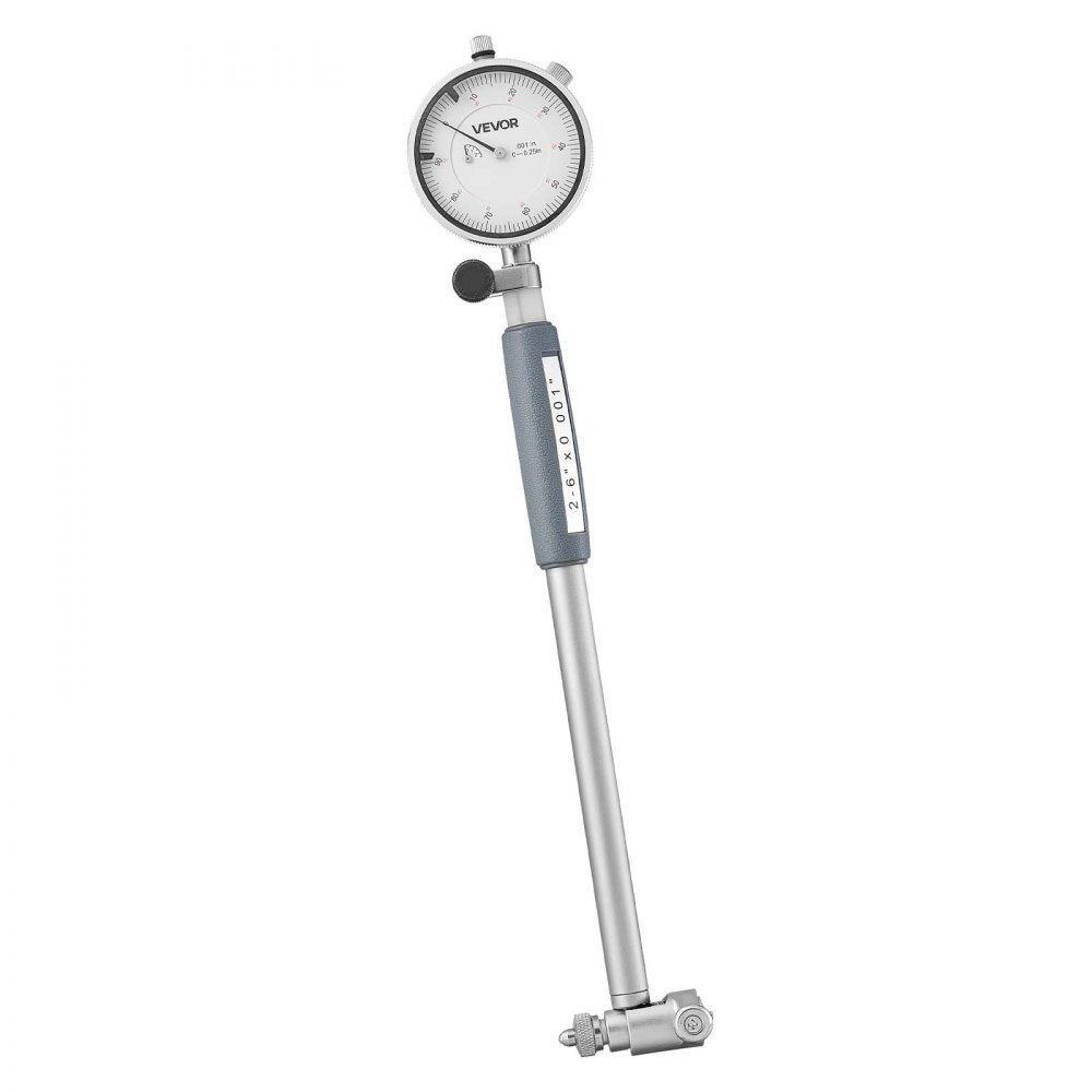 VEVOR Innendurchmesser Messuhr Set, Messuhr mit 0,03 mm Genauigkeit, 0-6,35 mm Bohrungsmessgerät, Bohrungslehre mit Stange, Aufbewahrungskoffer, Ambosse für industrielle Bearbeitungsmessungen