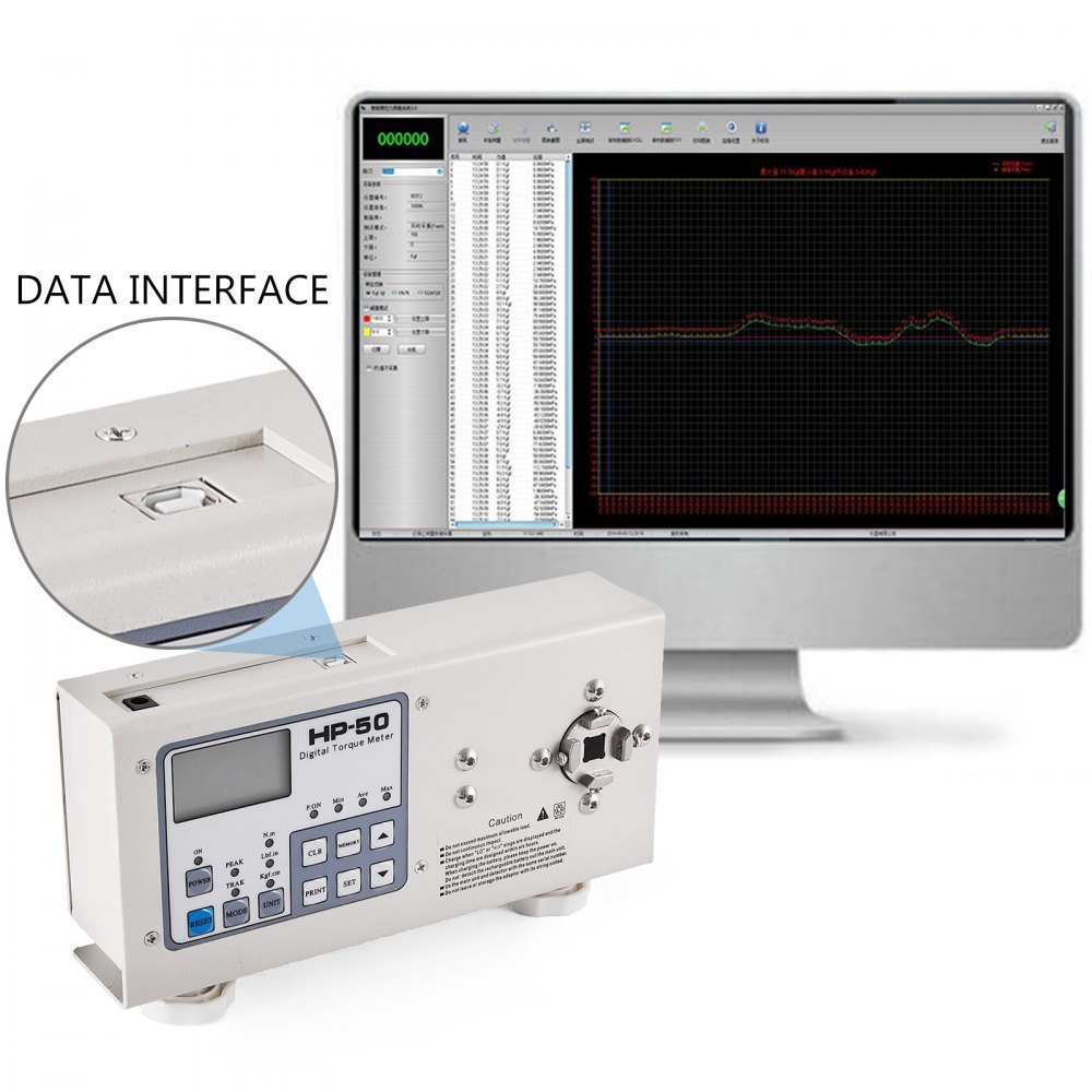 Druckbarer Drehmomentmesser Hios HP-50 Digitaler Drehmomentmesser Torsiometer USB-Schnittstelle