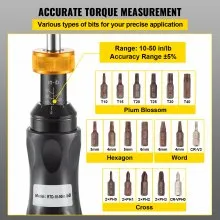 VEVOR 1/4 Zoll Drehmomentschraubendreher-Schlüsselsatz Drehmomentschraubendreher, 1,1–5,6 N/m Drehmoment-Einstellbereich, 0,6 N/m Schritte Drehmomentschraubendreher mit Bohrer & Koffer