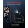 VEVOR Endoskopkamera mit Licht, Dual Lens Endoskop für Android & iOS, 1920P HD-Inspektionskamera mit 8+1 LED-Leuchten, 2-fachem Zoom, 3 m Schlangenkabel, IP67 wasserdichte Kamera für Auto, Sanitär