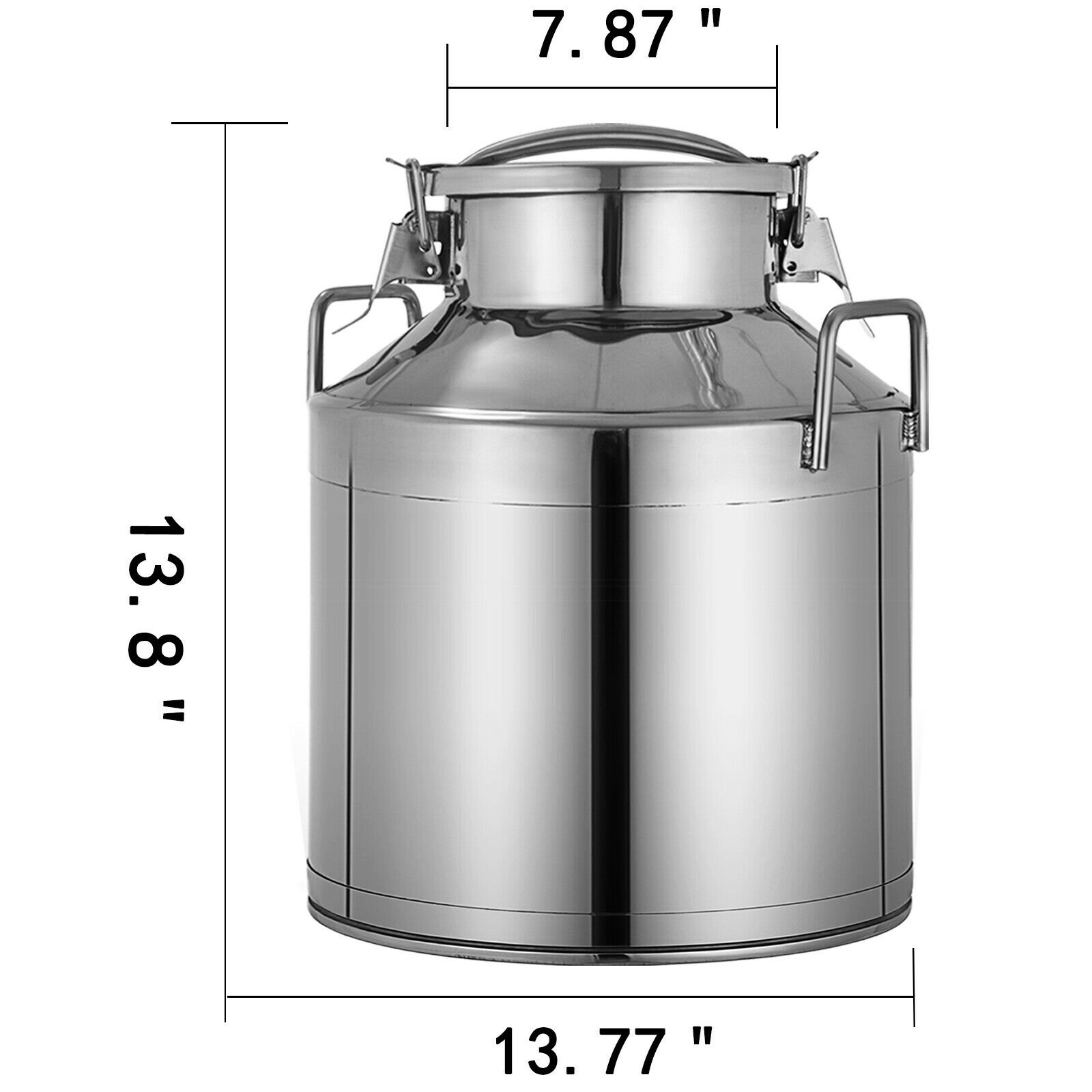 Milchkanne 10 Liter, Milchkanne Edelstahl mit Deckel, Transportbehälter Milchkrug aus Edelstahl 304, Edelstahl Thermotransportbehälter 230 x 360 mm, Silikonabdichtung