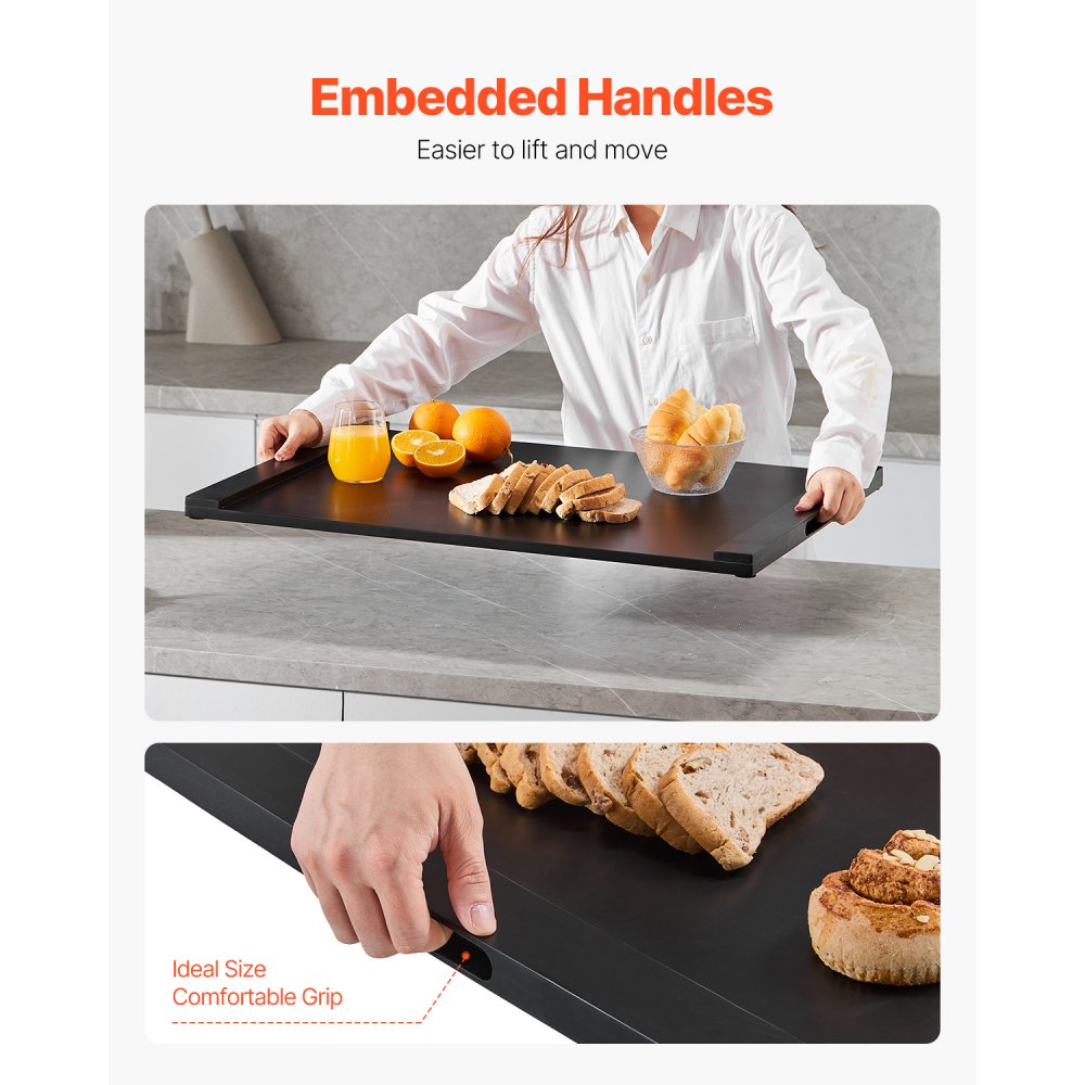 VEVOR Nudelbrett Herdabdeckung Herdabdeckplatten aus Kiefernholz für Elektroherd & Gasherd, Herdplatten-Abdeckung für Arbeitsfläche & Tablett, Abdeckplatte mit eingebauten Griffen (76,2 x 55,88 cm)