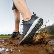 VEVOR Stahlkappen-Schuhe für Herren, US-Größe 12, sportliche Arbeitsschuhe, Sneakers, Schwarz