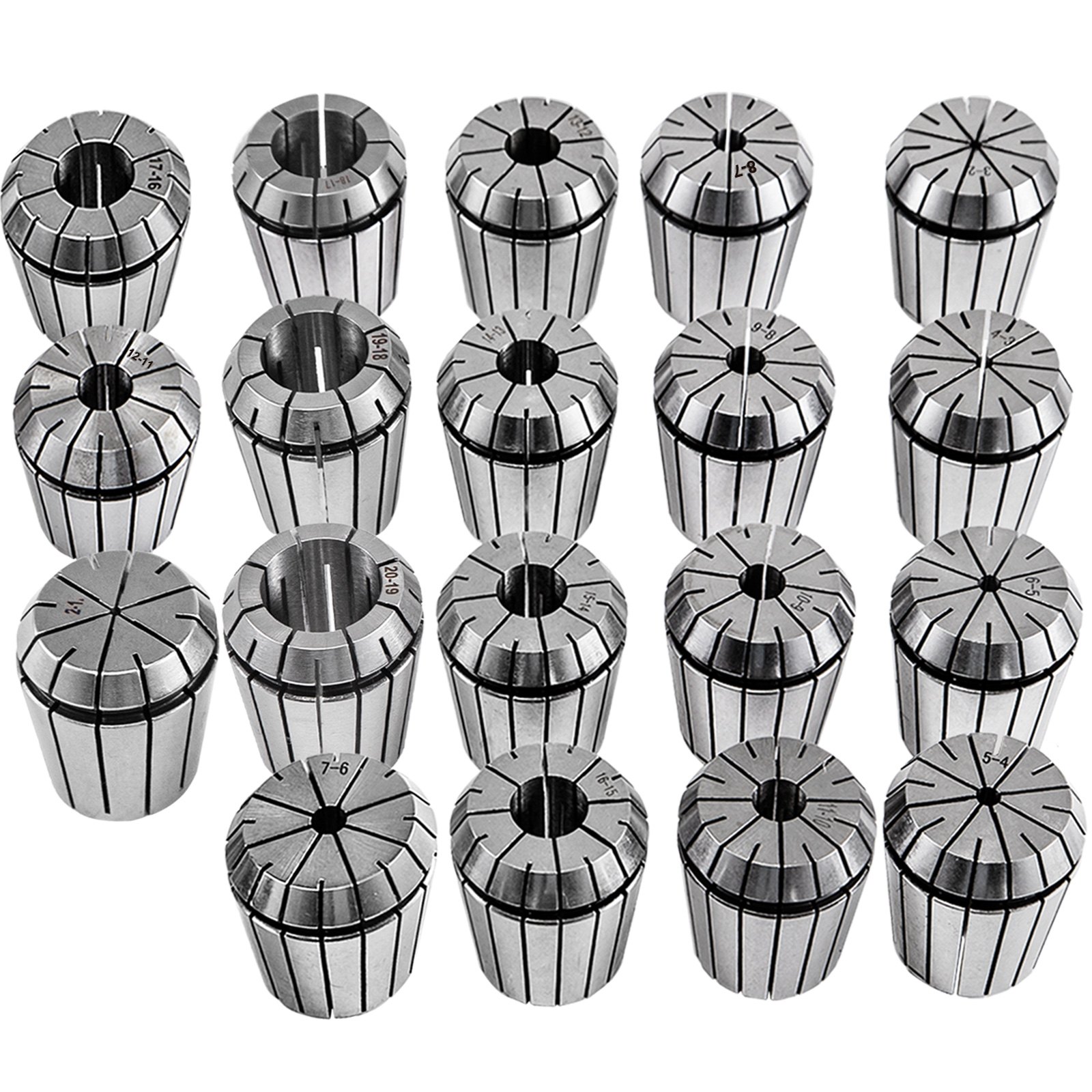 Vevor 19 Stk. Spannzangenfutter 2-20 Mm Spannzangen Set Nt30 1 Werkzeughalter