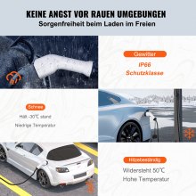 VEVOR Typ2 Ladekabel Ladegerät für Elektroauto und Hybrid 22kw 5m Kabellänge 3-Phasen 380V