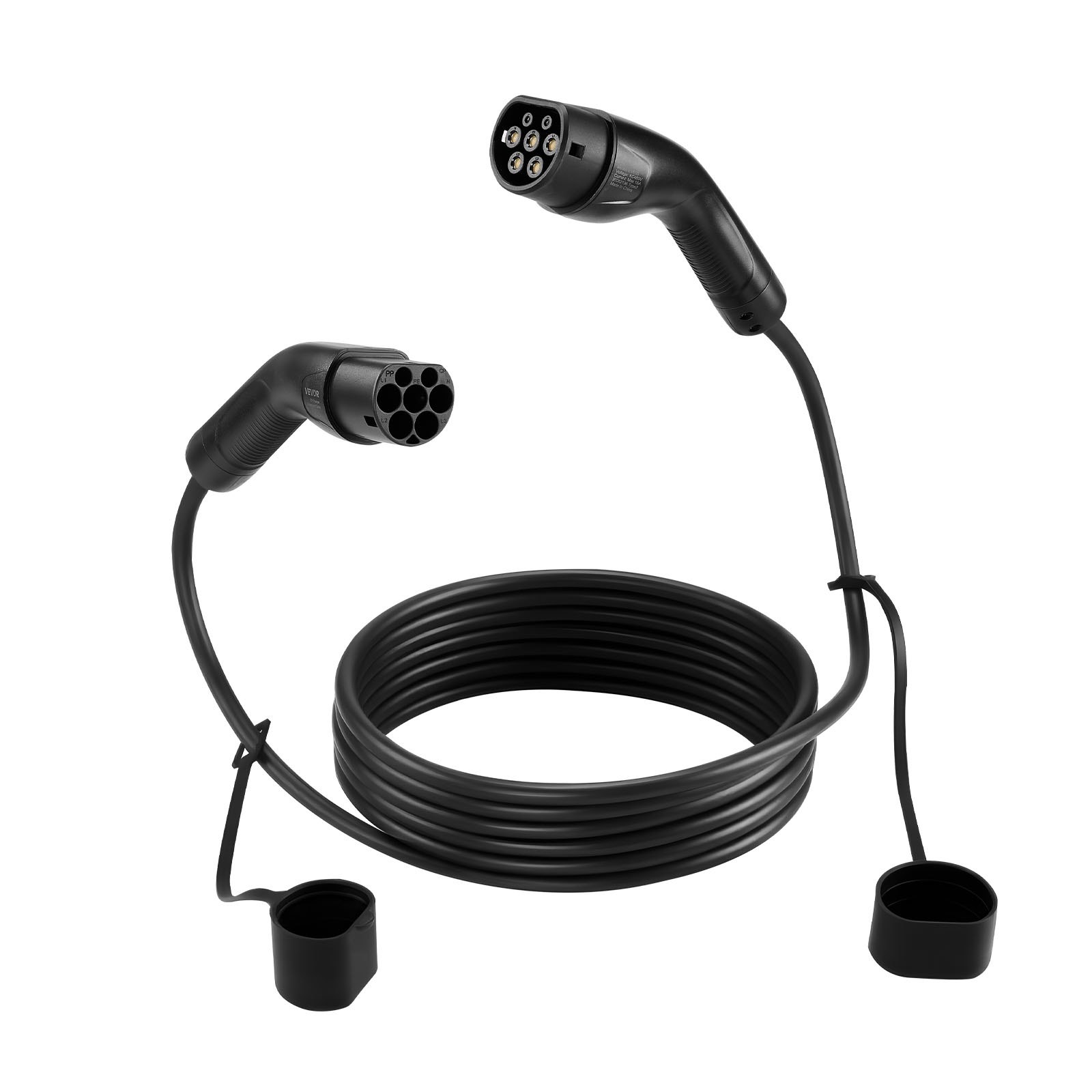 VEVOR EV Ladekabel, 16 A, 7 m, max. 11 kW, Verlängerungskabel, kompatibel mit Typ-2-Ladegeräten für Elektrofahrzeuge, 3-Phasen-Wechselstrom, 480 V, 50 Hz, IP65, Autoladekabel mit Tragetasche