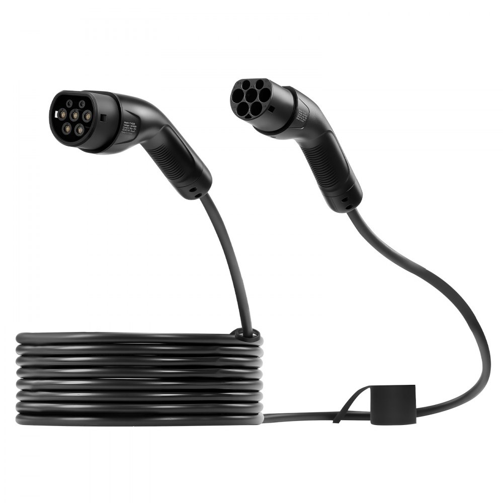 VEVOR EV Ladekabel, 32 A, 10 m, max. 22 kW, Verlängerungskabel, kompatibel mit Typ-2-Ladegeräten für Elektrofahrzeuge, 3-Phasen-Wechselstrom, 480 V, 50 Hz, IP65, Autoladekabel mit Tragetasche