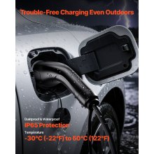 VEVOR EV Ladekabel, 32 A, 10 m, max. 22 kW, Verlängerungskabel, kompatibel mit Typ-2-Ladegeräten für Elektrofahrzeuge, 3-Phasen-Wechselstrom, 480 V, 50 Hz, IP65, Autoladekabel mit Tragetasche