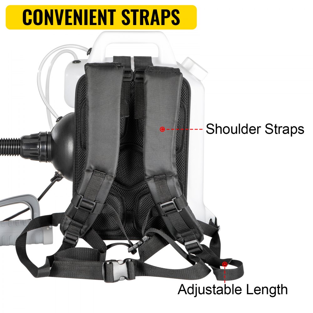 VEVOR Rückenspritze ULV-Sprühgerät 10L 1-10 GPH Nebelgebläse Nebelmaschine 2200W Nebelmaschine Sprüher Sprühabstand 8-10m mit verlängertem Schlauch und Sprühdüse