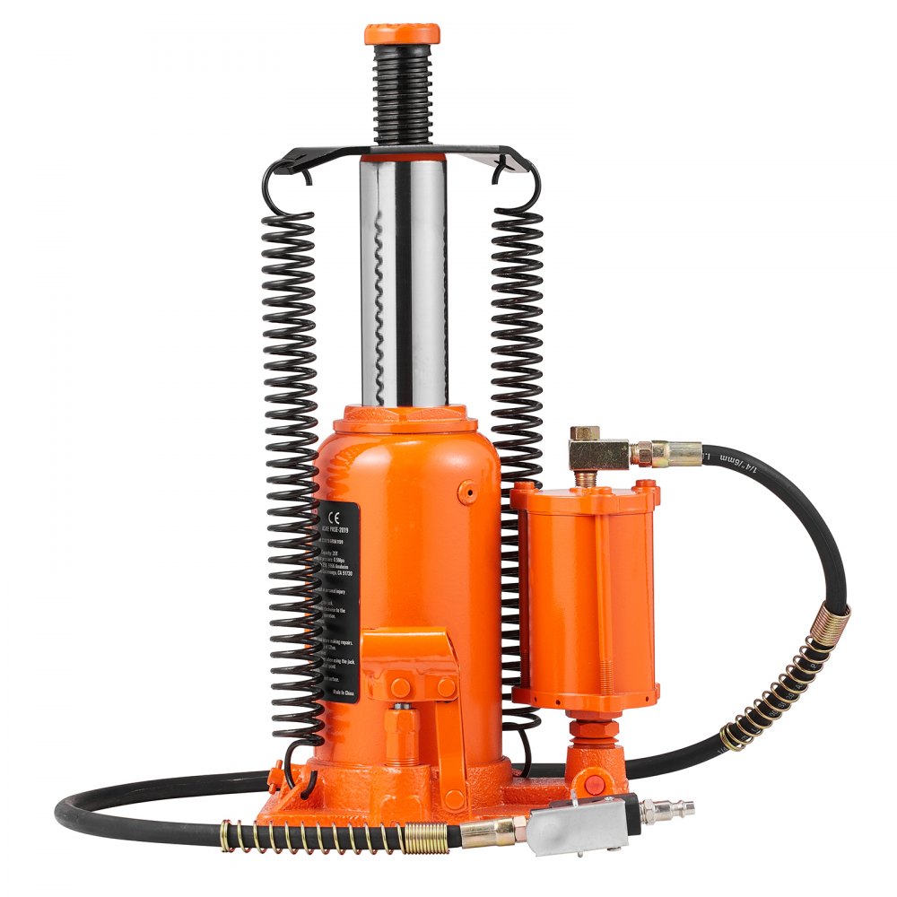VEVOR Air Hydraulic Bottle Jack, 20 Ton/40000 LBS All Welded Bottle Jack, 265 - 500 mm Lifting Range, Manual Handle and Air Pump, for Car, Pickup, Truck, RV, Auto Repair, Industrial Engineering