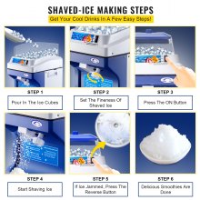 VEVOR Kommerzielle Ice Shaver 300W Eisrasiermaschine Eiscrusher mit einer Drehzahl von 320PRM Eiszerkleinerer Eismaschine mit Kompressor Schneekegel Maker Eiscrusher Schneekegel Maker soft Eismaschine