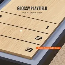 VEVOR Shuffleboard und Curling 2-in-1-Brettspiele, 45 Zoll tragbares Tischset, zweiseitiges Tisch-Shuffleboard mit 8 rollenden Pucks, Shuffleboard- und Curling-Kombispielset für Kinder und Familie