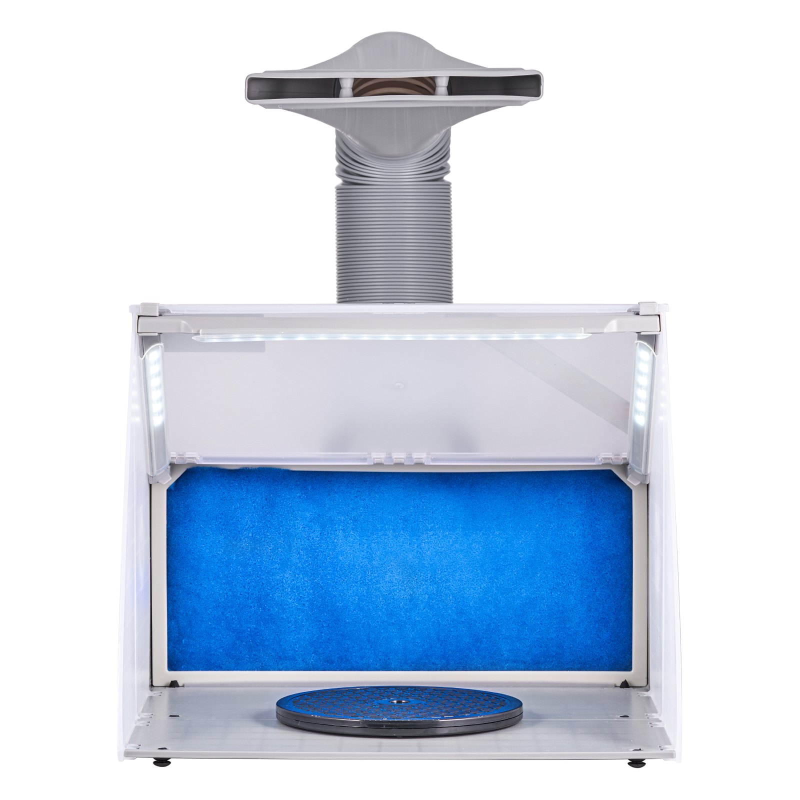 VEVOR Airbrush Spritzkabine, Airbrush-Farbspritzkabinen-Set 4 m³/min, mit LED-Leuchten, Abluftventilator und Abluft-Verlängerungsschlauch, zum Bemalen von Modellen, Kunst, Handwerk, Modellkuchen