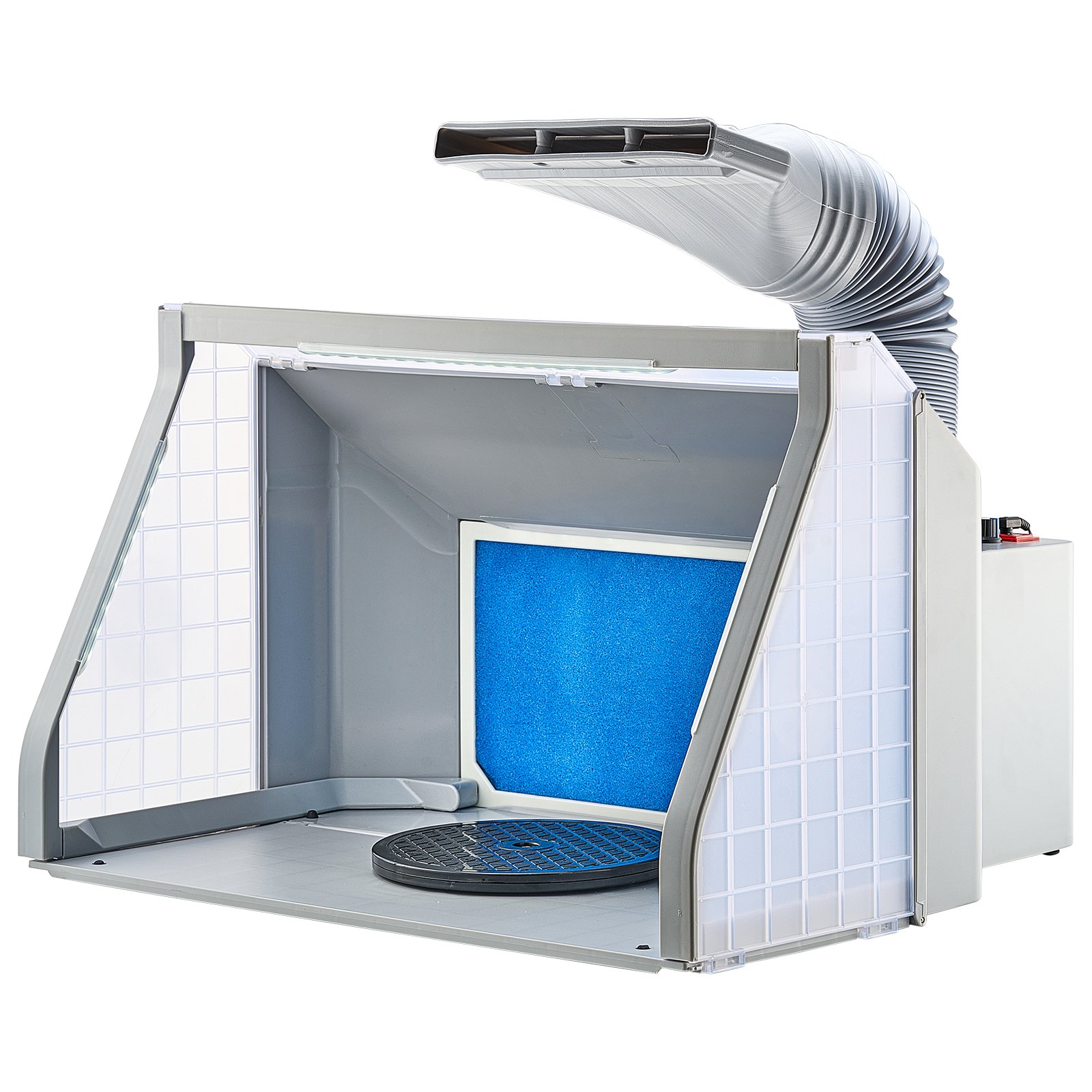 VEVOR Airbrush Spritzkabine, Airbrush-Farbspritzkabinen-Set mit Doppelventilator, 9 m³/min, LED-Leuchten & Abluft-Verlängerungsschlauch, zum Bemalen von Modellen, Kunst, Handwerk, Modellkuchen