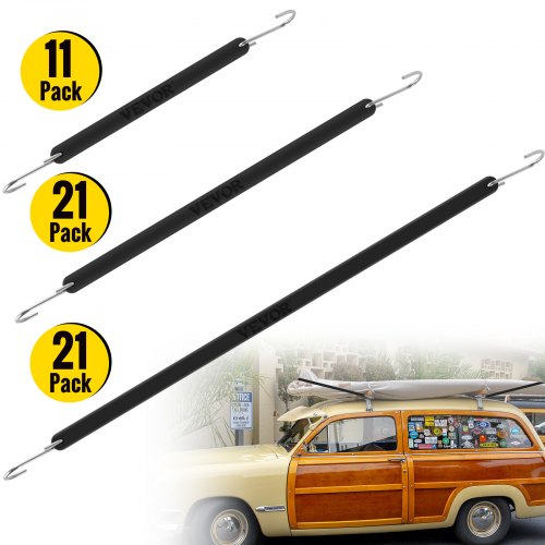 VEVOR Gepäckspanner 50 Stk. Elastisch Spanngummis, 23 / 38 / 53 cm - 34 / 57 / 80 cm Hochbelastbare Gummispanner, 19,8 mm Kordelbreite Expander Spanngurte, 4,8 mm Expanderhaken bei Transport & Camping