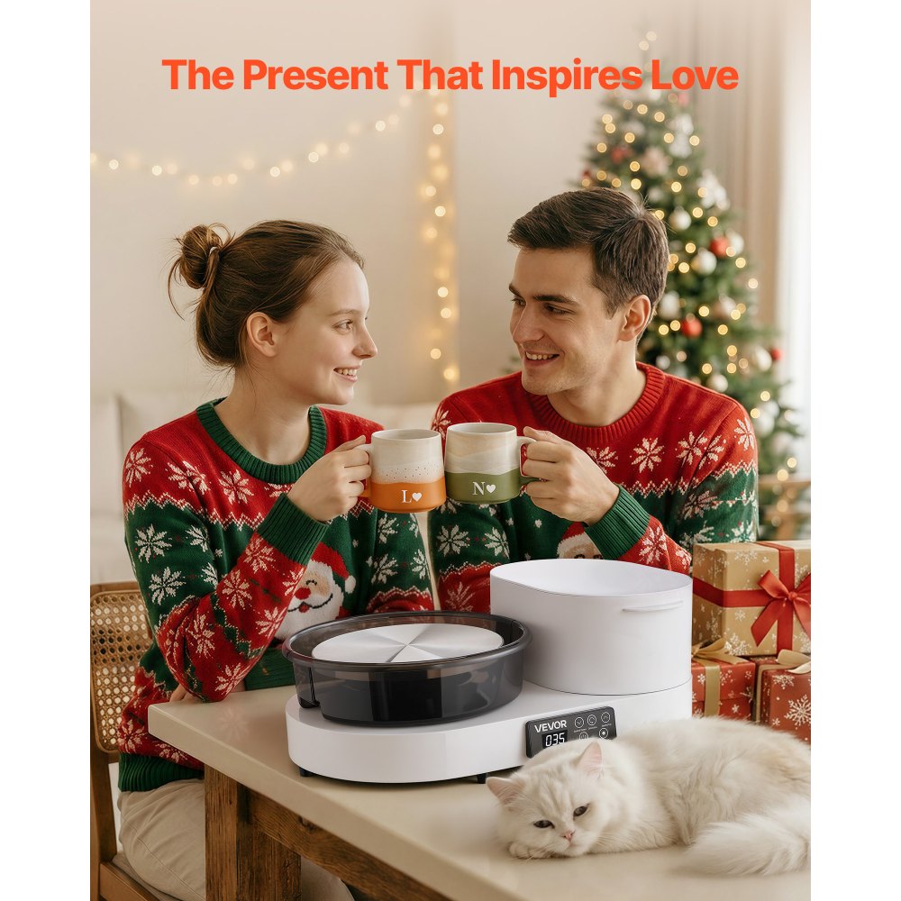 VEVOR Töpferscheibe Elektrisch 450 W, Töpferdrehmaschine 28 cm Drehteller, Töpfermaschine mit Fußpedal & 30–300 U/min Einstellbarer Drehzahl & Werkzeugbox, Ideal für Anfänger DIY-Tonkunst, Weiß