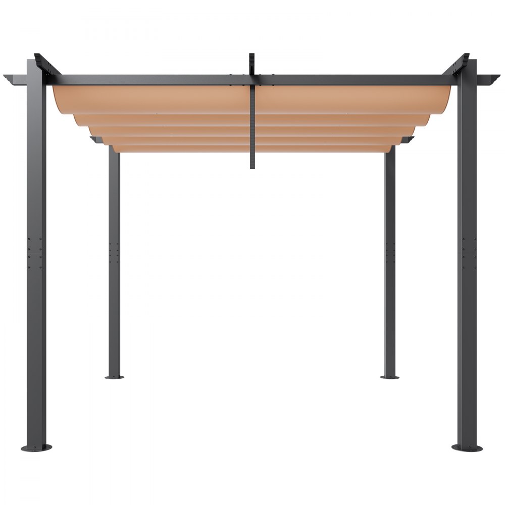 VEVOR 10'x10' einziehbare Pergola für den Außenbereich mit Baldachin, Aluminium-Pergola mit einziehbarem Baldachin, moderne Pergola mit Sonnenschutzdach für Terrassen, Gärten, Decks, Hinterhöfe (Beige)