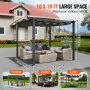 VEVOR Pavillon Gartenzelt Outdoor Pergola Sonnenschutzdach 2,97x2,97x2,3m Grau