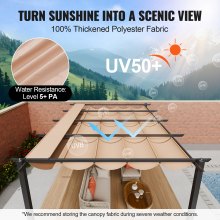 VEVOR Pavillon Gartenzelt Outdoor Pergola Sonnenschutzdach 3,6x4,86x2,3m Beige