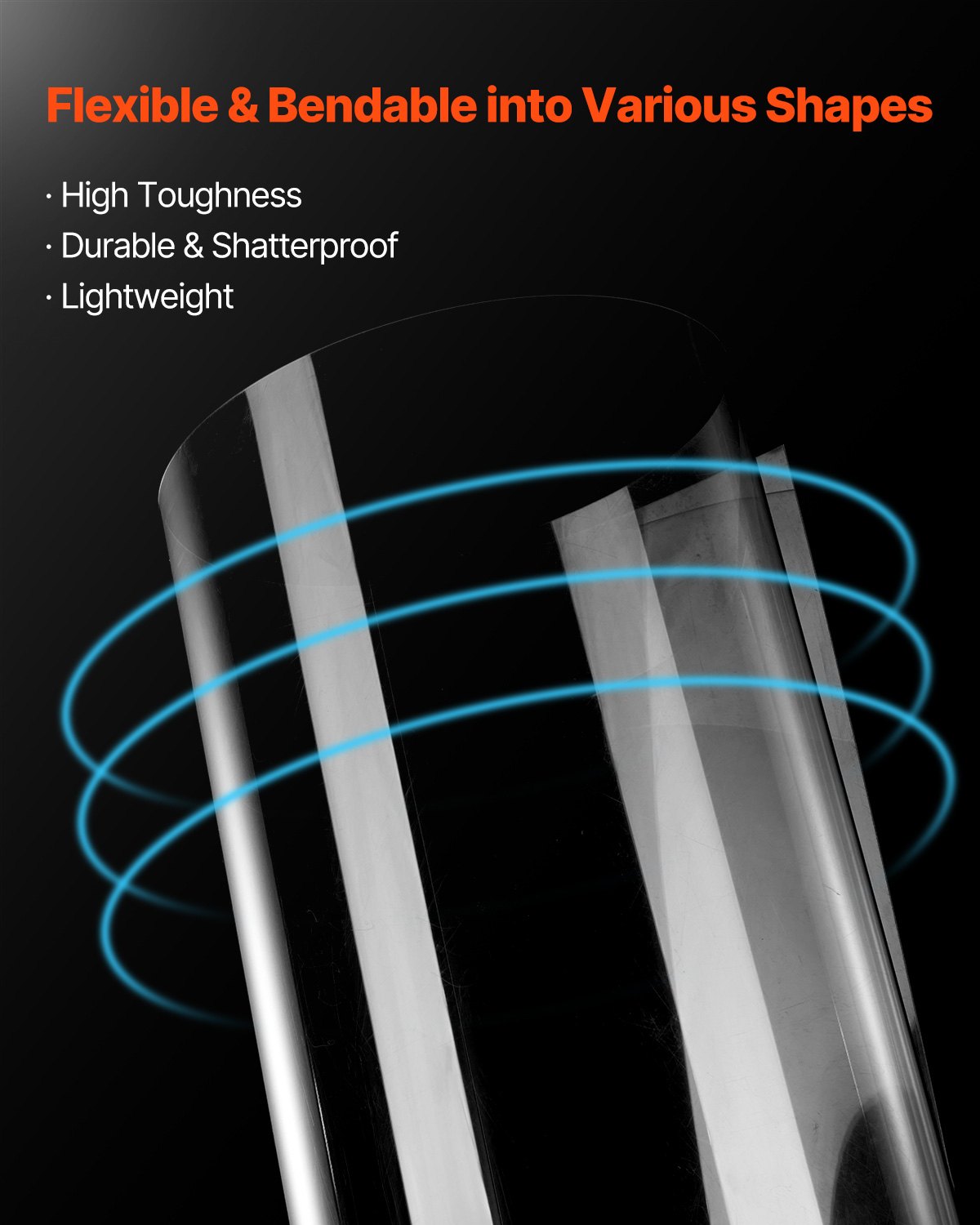 VEVOR PET-/Plexiglasplatten, 5er-Set Kunststoffplatten,  610x914mm, 1mm dick, transparente, flexible Kunststoffplatten zum Basteln, Ersatzglas für Bilderrahmen, DIY-Displayprojekt, leicht zu schneiden