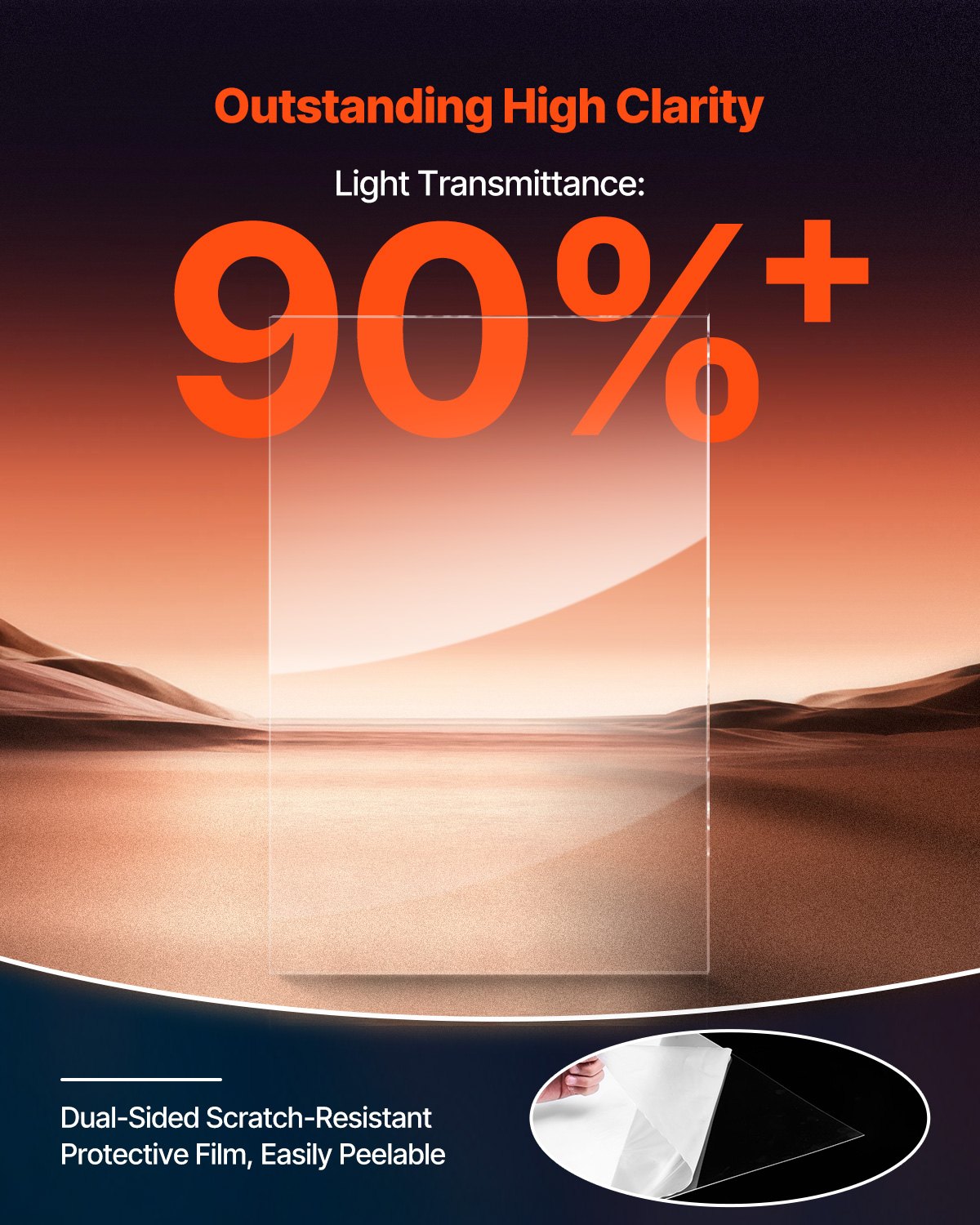 VEVOR PET-/Plexiglasplatten, 5er-Set Kunststoffplatten,  610x914mm, 1mm dick, transparente, flexible Kunststoffplatten zum Basteln, Ersatzglas für Bilderrahmen, DIY-Displayprojekt, leicht zu schneiden