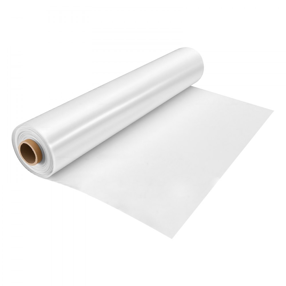VEVOR Gewächshausfolie 3,7x30,5m Polyethylenfolie 0,143–0,152mm Tunnelfolie, für Landwirtschaft Gartenbau & Freilandpflanzen, Wasser- Sonnen- Frost- Wind- & Staubbeständig, Lichtdurchlässig, Meterware