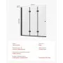VEVOR Badewannen Duschtür (1295 x 1422 mm / B x H) rahmenlose, klappbare Duschtür mit Scharnier, dreifach gefaltete Duschglastür mit 180° drehbares Design, für Badewanne, schwarz