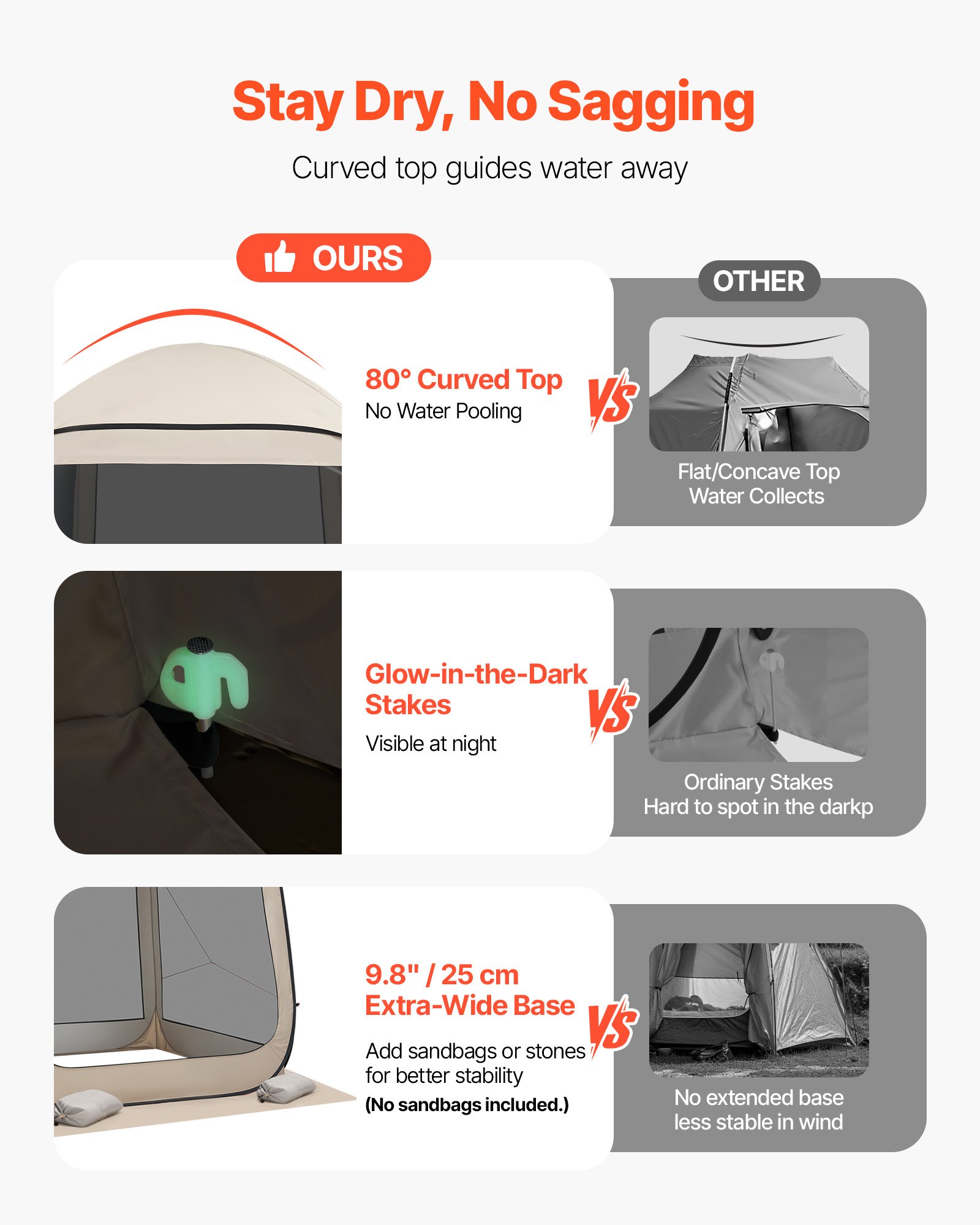 VEVOR Campingzelt, 182,88x182,88x219,4 cm, Partyzelt für 4-6 Personen, Pop Up Zelt mit Tragetasche, Netz-Seitenwänden und Heringen, für Garten, Terrasse und Outdoor-Aktivitäten, Beige