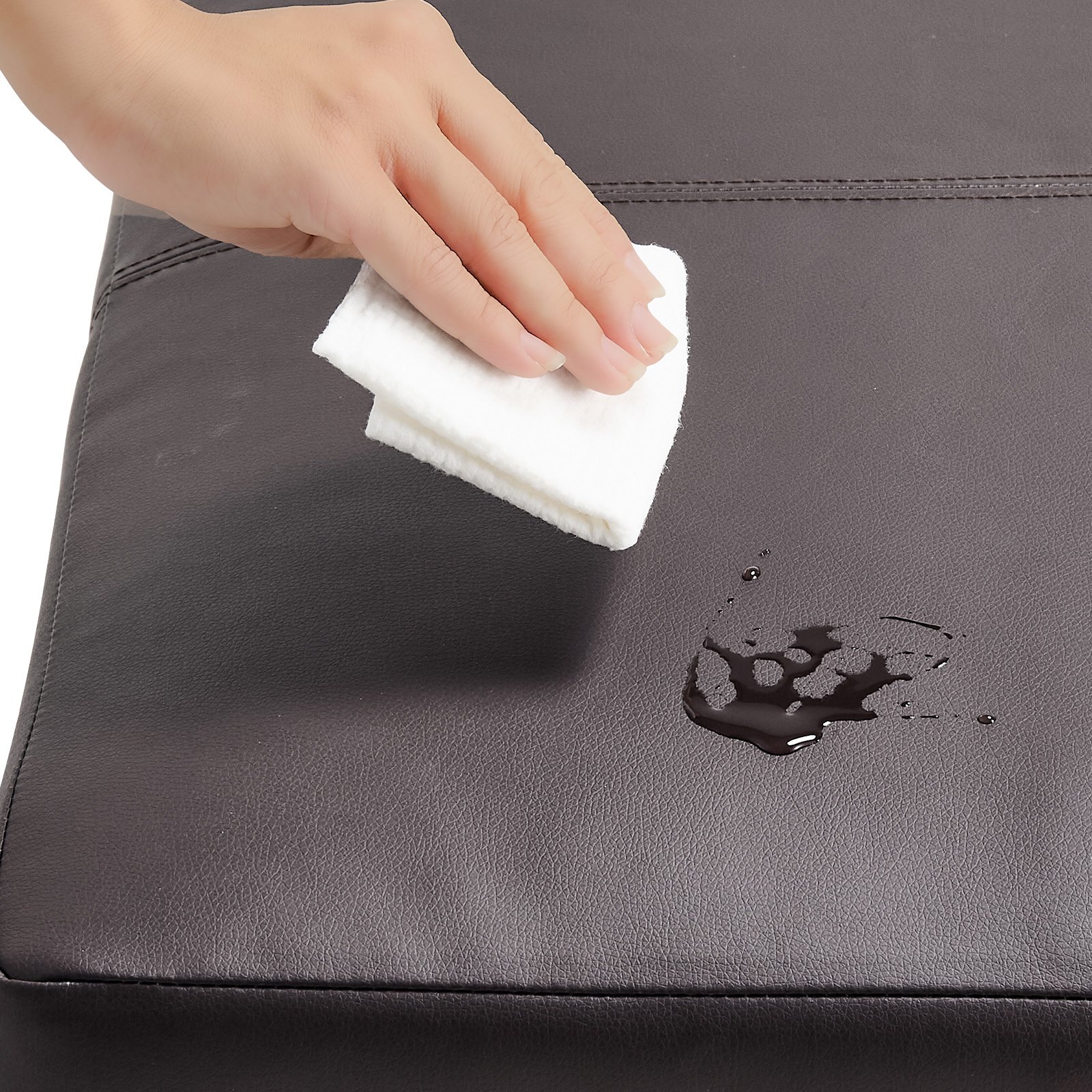 VEVOR quadratische Leder-Ottomane mit Stauraum, gepolsterter Couchtisch mit getufteten Knöpfen & Lift-Top- und Flip-Design, PU-Leder mit hochdichtem Schwamm für Wohnzimmer Schlafzimmer Dunkelbraun