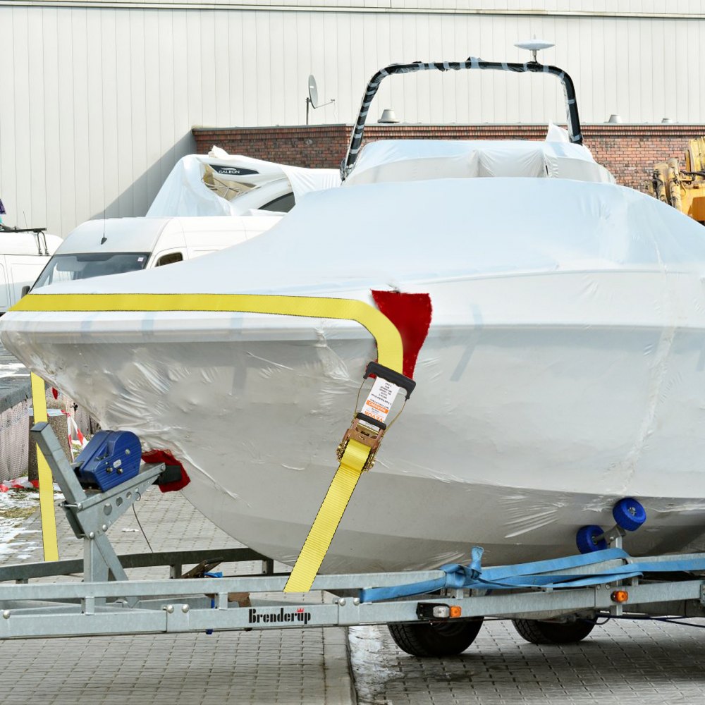 VEVOR 10er-Set Spanngurt 0,05 x 9 m Zurrgurt 4536 kg Ratschenzurrgurt Polyester-Gurt Kohlenstoffstahl-Haken Befestigungsgurt Ratschenspanngurt Ideal für Motorräder Fahrräder Kajaks UTV Boote ATV