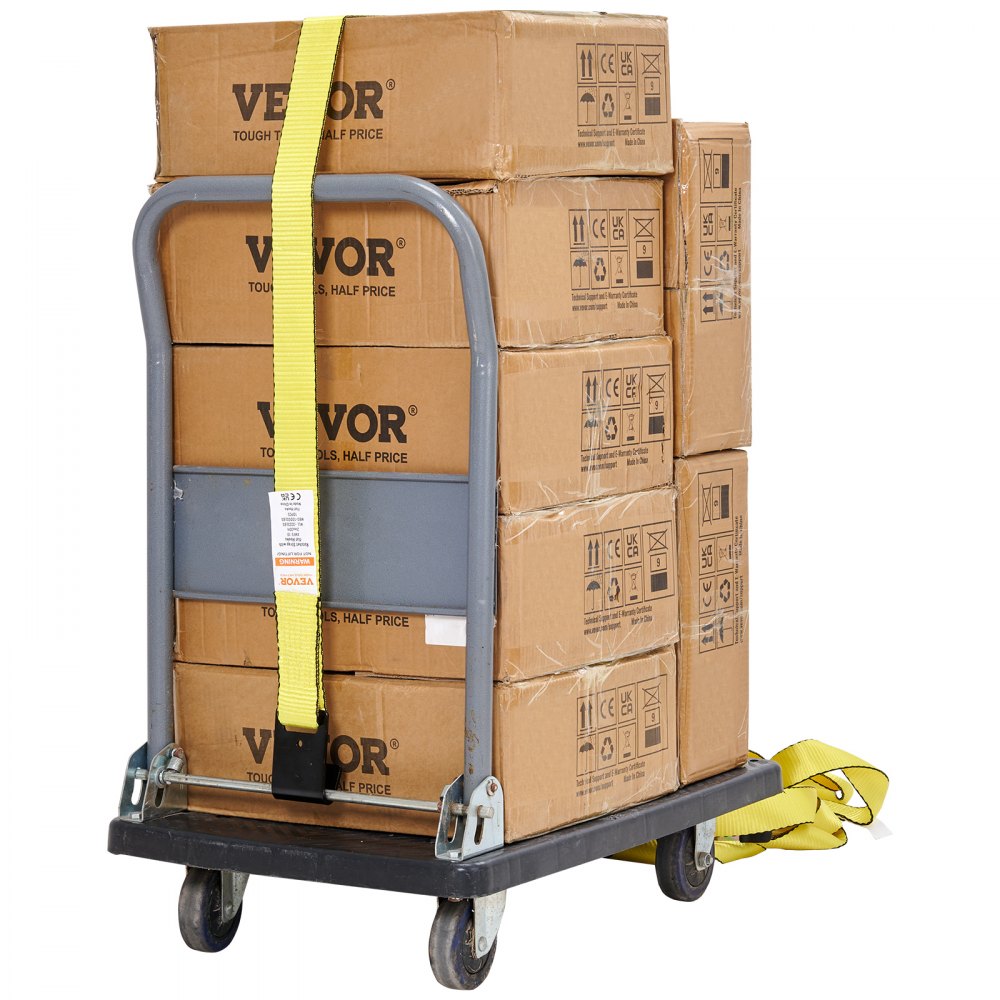 VEVOR 10er-Set Spanngurt 0,05 x 9 m Zurrgurt 4536 kg Ratschenzurrgurt Polyester-Gurt Kohlenstoffstahl-Haken Befestigungsgurt Ratschenspanngurt Ideal für Motorräder Fahrräder Kajaks UTV Boote ATV