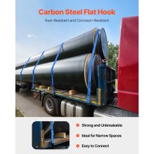 VEVOR Windengurte, 4" x 30', 6000 lbs Tragfähigkeit, 18000 lbs Bruchfestigkeit, LKW-Gurte mit flachem Haken, für Anhänger, Bauernhöfe, Rettungen, Baumschoner, blau (10er-Pack)