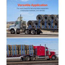 VEVOR Windengurte, 4" x 30', 6000 lbs Tragfähigkeit, 18000 lbs Bruchfestigkeit, LKW-Gurte mit flachem Haken, für Anhänger, Bauernhöfe, Rettungen, Baumschoner, blau (10er-Pack)