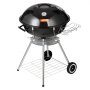 VEVOR Kettle Holzkohlegrill Kugelgrill 56 cm tragbar, Barbecue Kugelgrill mit Deckel, Leckeres BBQ, Picknickgrill mit großer Grillfläche, Holzkohle, Schwarz, 63 x 82 x 88 cm Holzkohle Rundgrill Reise