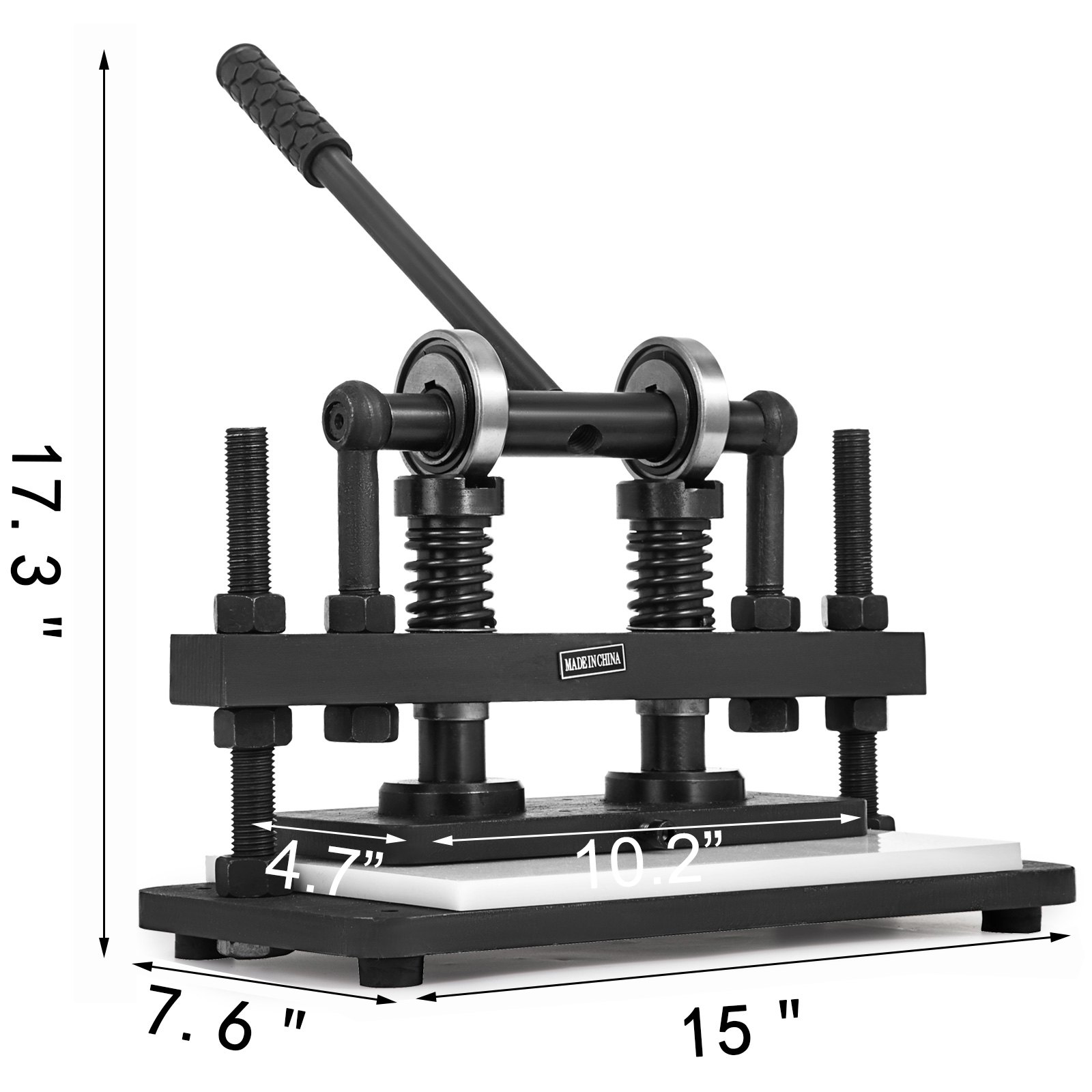 VEVOR Leder Stanzmaschine Manuelle Lederschneidemaschine Leder Prägemaschine, 36 x 25 x 47 cm Stanzmaschine aus Stahl, 1,5 t Druck, Max. Druckhub 10 mm Manuelle Prägepresse Lederschneider
