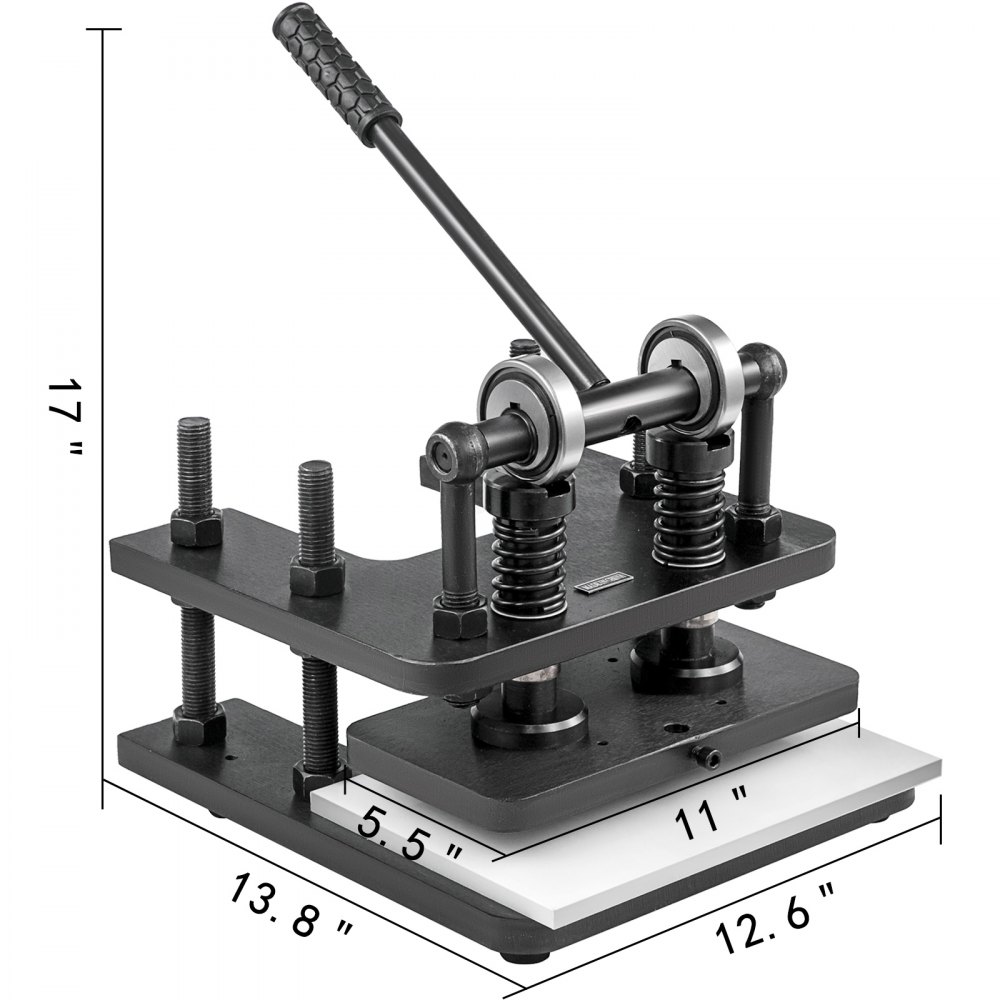VEVOR 28X14cm Leather Embossing Machine Manuell Leder Prägemaschine Kaltziehstahl Leather Cutting Machine Lederschneidemaschine für Leder Stoff Papier Folie