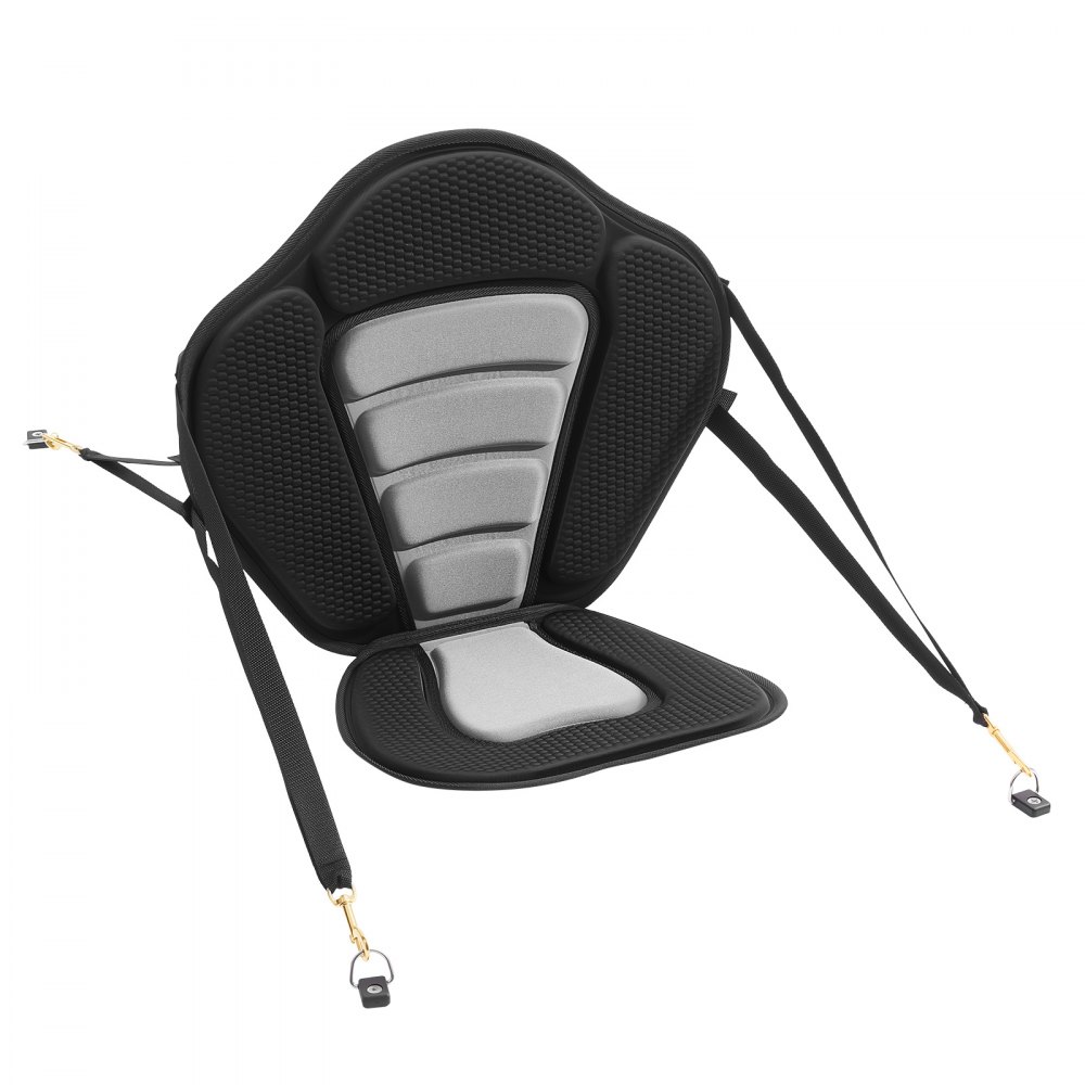 VEVOR Kayak Seat, 1 Pack 12 mm Thick, Universal Paddle Board Seat with Back Support, Sit-on-Top Soft Padded Cushion with Storage Bag & Adjustable Straps for SUP, Canoe, Fishing Boat, Inflatable Kayak