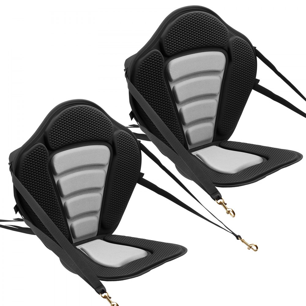VEVOR 2 x Kajaksitz 12 mm Dicke, Gepolsterter Sitz für Stand-Up-Paddle-Board, Bootssitz mit Rückenlehne & Aufbewahrungstasche & Verstellbaren Gurten für SUP Kanu Angelboot Aufblasbares Kajak