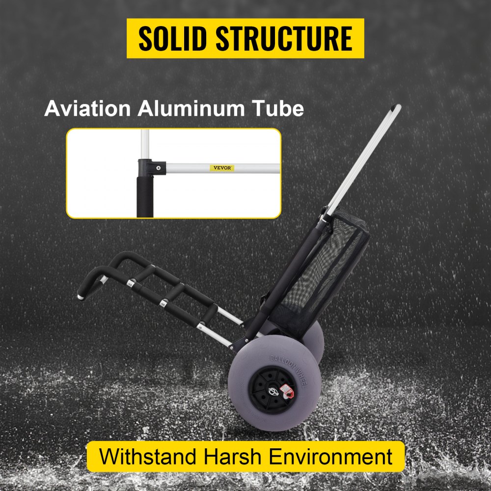 VEVOR Bollerwagen Strandwagen Faltbar Transportwagen 84 bis 131 cm Einstellbar 58,4 x 38,1 cm Ladefläche Gartenwagen Strandwagen 75 kg