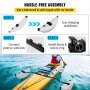 VEVOR Kajak Ausleger Stabilisator 2,1 - 2,4 m Einstellbare Länge Paddelboot, 36 cm Breite Schwimmer Stabilisator Set, 2 Stück Wildwasserkajak, PVC Schwimmausgleichszubehör für aufblasbares Kanuboote