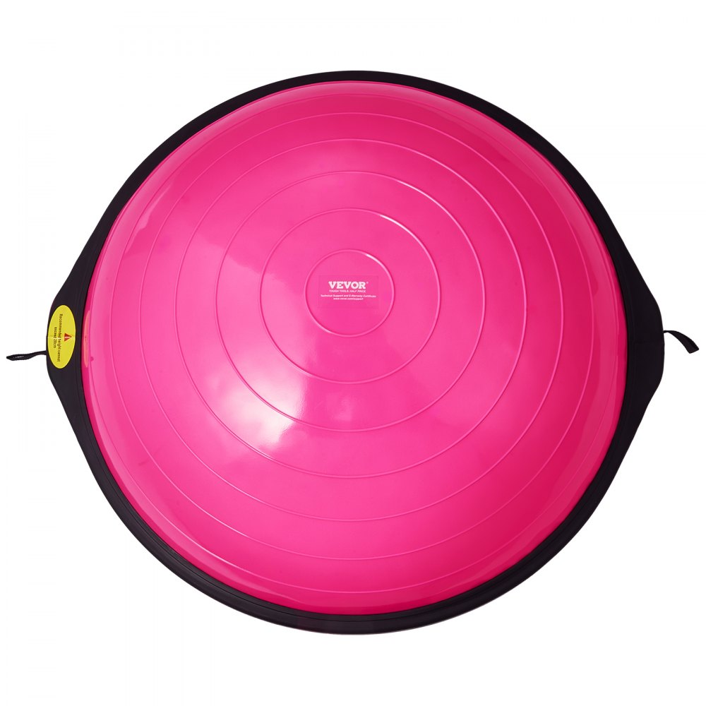 VEVOR Halb-Gymnastikball-Trainer, 66 cm Balance-Ball-Trainer, 680 kg Tragkraft Stabilitätsball, Yoga-Ball mit Widerstandsbändern & Fußpumpe, Yogaball Kraft-Fitnessball im Heim-Fitnessstudio, Rosa