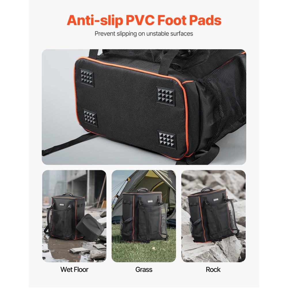 VEVOR Schweißrucksack, 33,04 L 600D hochdichtes Polyester-Extremausrüstungspaket mit Helmtasche, Mehrzweck-Ausrüstungsaufbewahrungstasche, zum Schweißen, Outdoor-Camping, Wandern, 360x210x475 mm