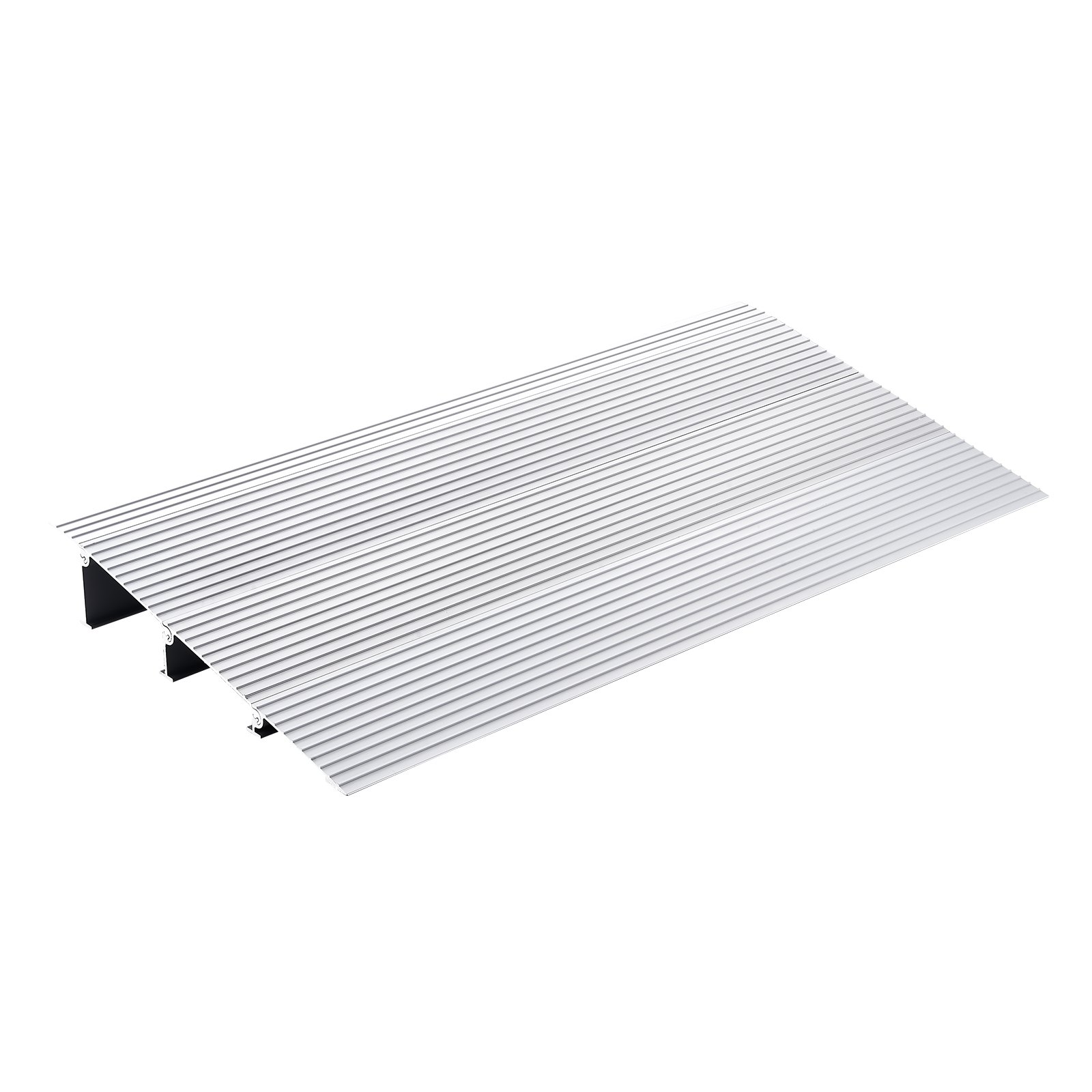 VEVOR Türschwellenrampe 43,6 x 86,4 x 7,6 cm Rollstuhlrampe 362,8 kg Tragfähigkeit Auffahrrampe aus Aluminiumlegierung Bordsteinrampe modulares Design Schwellenrampe rutschfest Aluminiumrampe Rampe