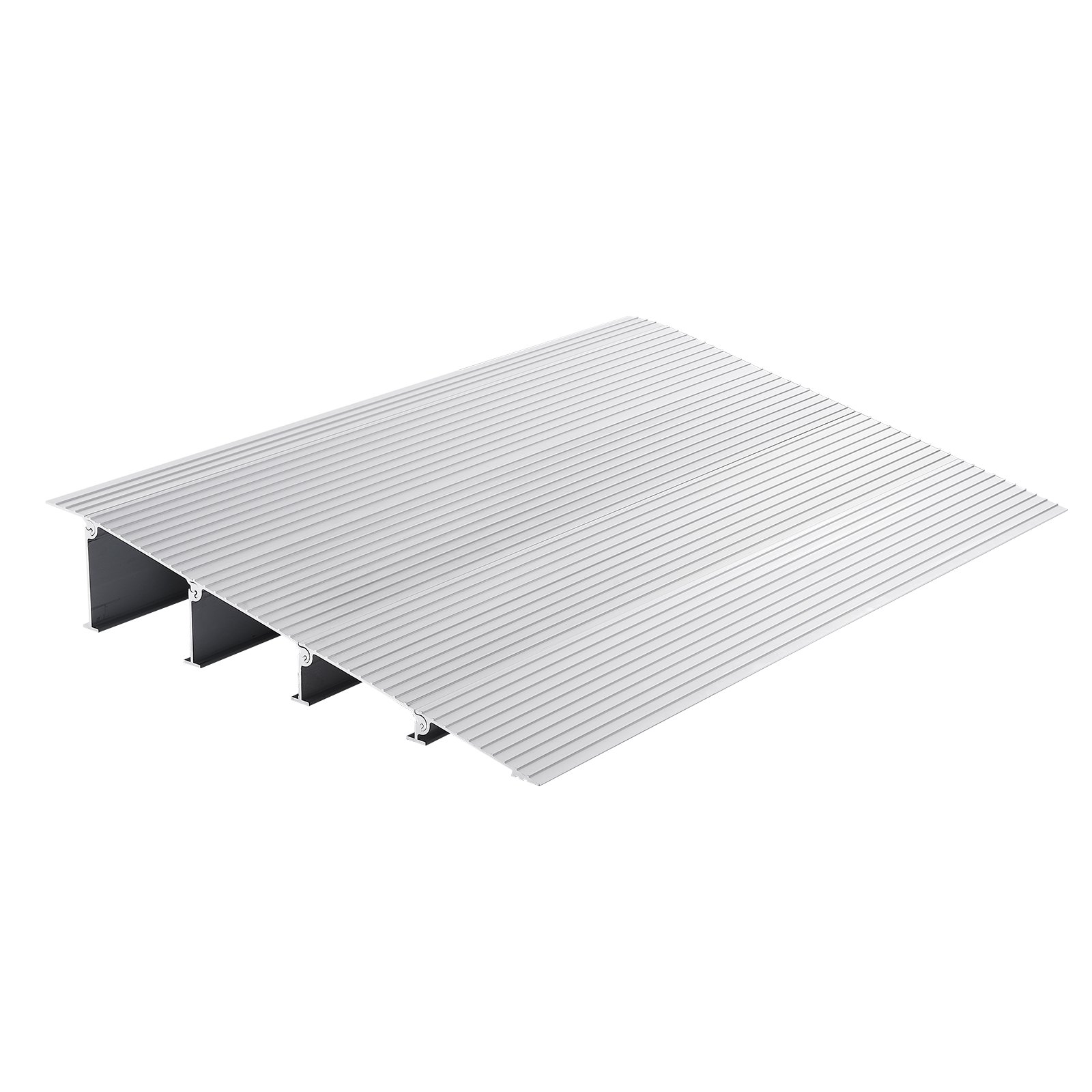 VEVOR Türschwellenrampe 56,3 x 86,4 x 10,2 cm Rollstuhlrampe 362,8 kg Tragfähigkeit Auffahrrampe aus Aluminiumlegierung Bordsteinrampe modulares Design Schwellenrampe rutschfest Aluminiumrampe Rampe