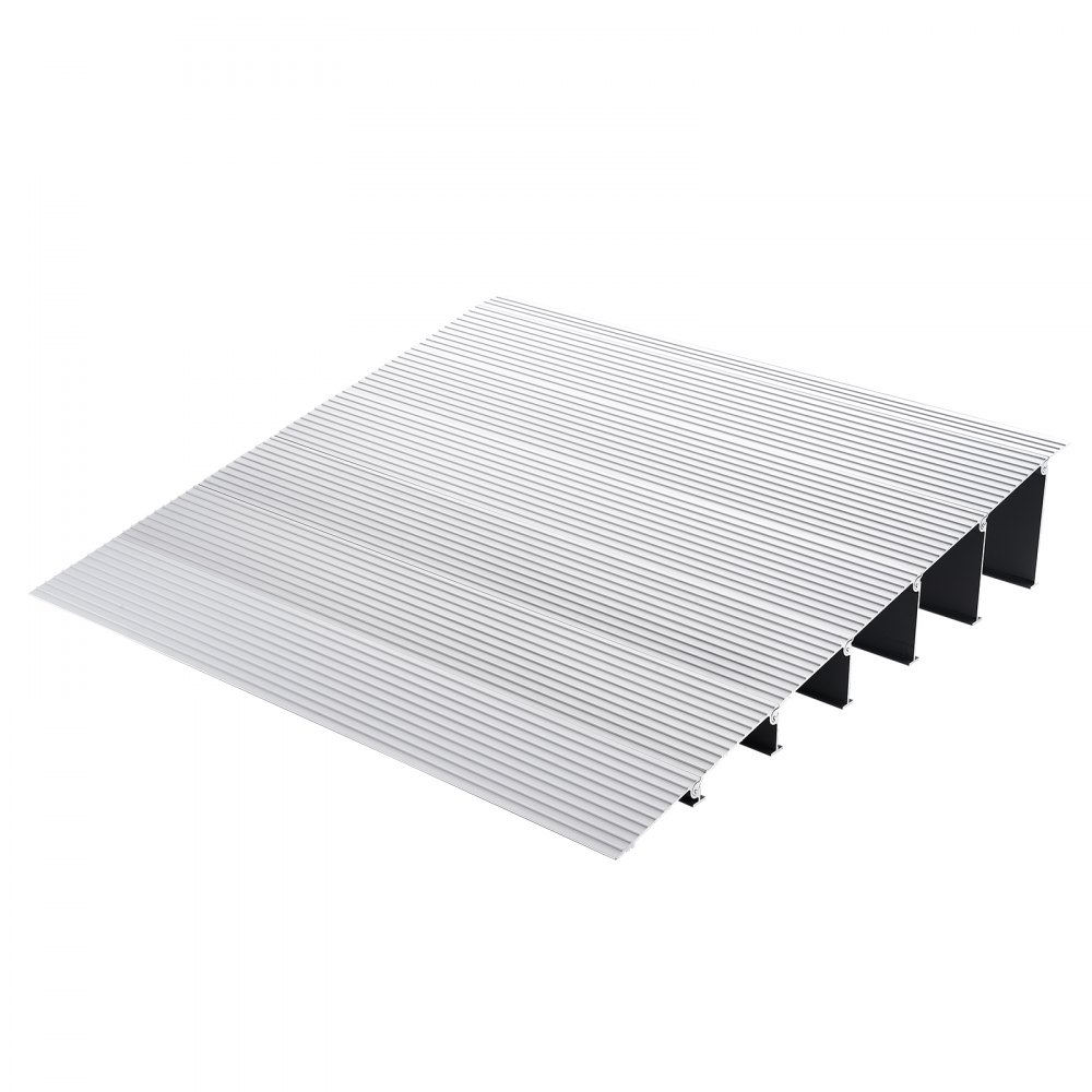 VEVOR Türschwellenrampe 69 x 86,4 x 15,2 cm Rollstuhlrampe 362,8 kg Tragfähigkeit Auffahrrampe aus Aluminiumlegierung Bordsteinrampe modulares Design Schwellenrampe rutschfest Aluminiumrampe Rampe
