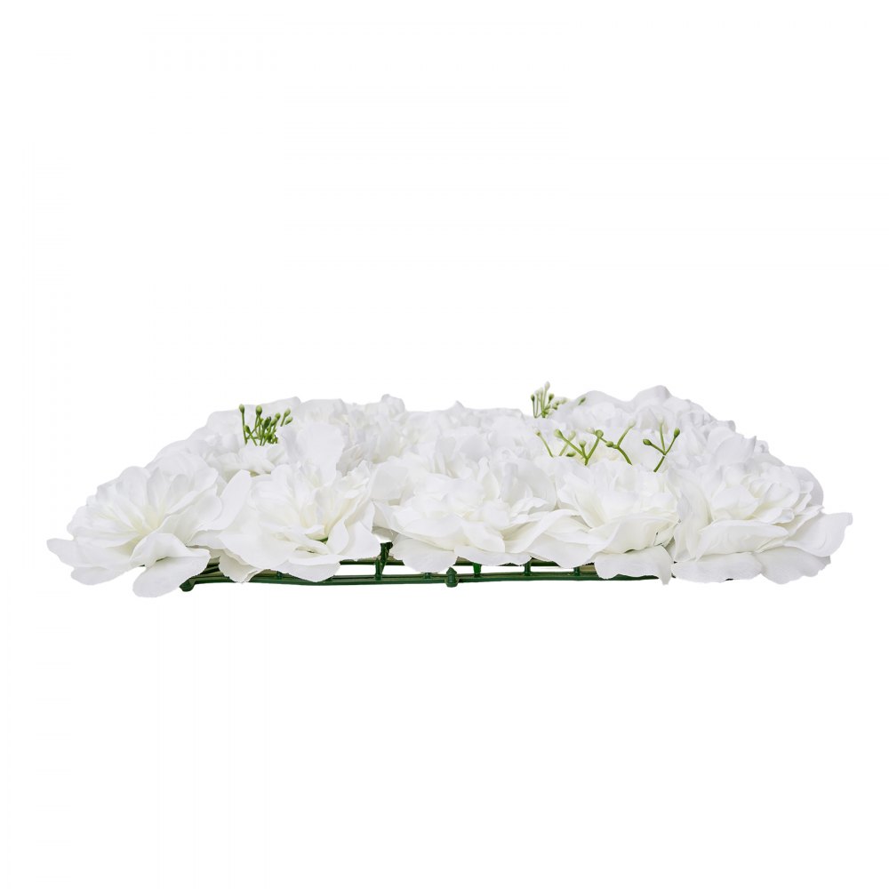 VEVOR Künstliche Pflanzenwand, 24 Stück, 380x380x65 mm, Künstliche Hecke, nahtloses Design und einfache Installation für Hochzeit, Valentinstag, Zuhause, Babyparty, Hintergrunddekoration, weiß