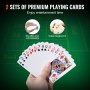 VEVOR Kunststoff Pokerchip-Set, 300-teiliges Pokerset, Komplettes Pokerspielset mit Alu-Pokerkoffer, Karten, Knöpfe und Würfel, Komplett Set 7-8 Spieler für Texas Hold'em, Blackjack, Glücksspiel usw.